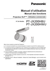 Panasonic PT-JX200HWU Manuel D'utilisation