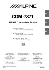 Alpine CDM-7871 Mode D'emploi