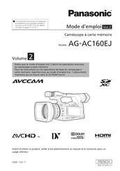 Panasonic AVCCAM AG-AC160EJ Mode D'emploi