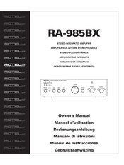 Rotel RA-985BX Manuel D'utilisation