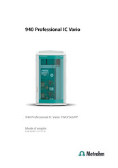 Metrohm 940 Professional IC Vario Mode D'emploi