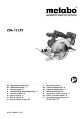 Metabo KSA 18 LTX Notice Originale