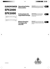 Behringer EUROPOWER EPX3000 Mode D'emploi