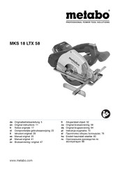 Metabo MKS 18 LTX 58 Notice Originale