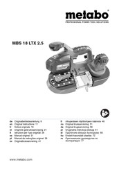 Metabo MBS 18 LTX 2.5 Notice Originale