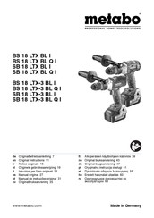 Metabo BS 18 LTX-3 BL I Notice Originale