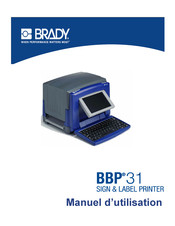 Brady BBP 31 Manuel D'utilisation