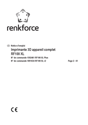 Renkforce RF100 XL Notice D'emploi