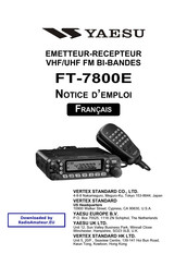 Yaesu FT-7800E Notice D'emploi