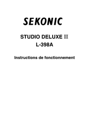 Sekonic L-398A STUDIO DELUXE III 70th Anniversary Edition Instructions De Fonctionnement