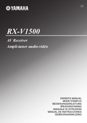 Yamaha RX-V1500 Mode D'emploi