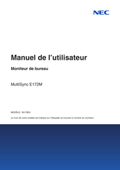 NEC MultiSync E172M Manuel De L'utilisateur
