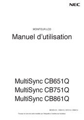 NEC MultiSync CB651Q Manuel D'utilisation