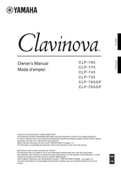 Yamaha Clavinova CLP- 775 Mode D'emploi