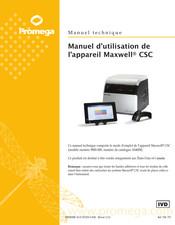 Promega Maxwell CSC Manuel D'utilisation De L'appareil