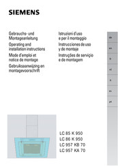 Siemens LC 957 KA 70 Mode D'emploi Et Notice De Montage