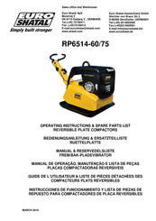 Euro Shatal RP6514-75 Guide De L'utilisateur & Liste De Pieces Detachees
