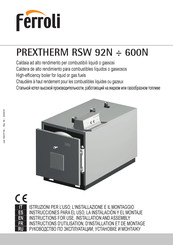 Ferroli PREXTHERM RSW 401N Instructions D'utilisation, D'installation Et De Montage