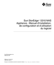 Sun Microsystems StorEdge 5310 NAS Manuel D'installation, De Configuration Et D'utilisation Du Logiciel