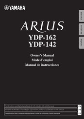 Yamaha Arius YDP-162 Mode D'emploi