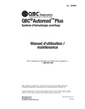 QBC Diagnostics Autoread Plus 429576 Manuel D'utilisation/Maintenance