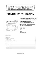 3D TENDER Ultralight RIb Aluminium 330 Manuel D'utilisation