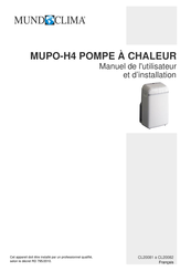 mundoclima MUPO-H4 Manuel De L'utilisateur Et D'installation