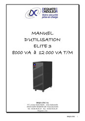DEQUATEC ELITE3 8000 VA T/M Manuel D'utilisation