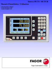 Fagor Innova 40i TS Manuel D'installation/Utilisation