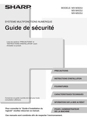 Sharp MX-M363U Guide De Sécurité