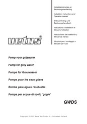 Vetus GWDS Instructions D'installation Et Manuel D'utilisation
