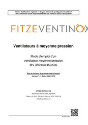 FITZE VENTINOX MV 355 Mode D'emploi