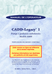 SIMS Deltec 6400 Manuel De L'opérateur