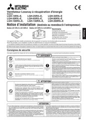 Mitsubishi Electric Lossnay LGH-150RX5-E Notice D'installation
