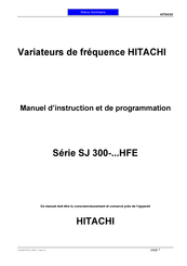 Hitachi SJ300 185 HFE Manuel D'instruction Et De Programmation