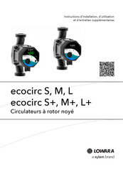 Xylem Lowara ecocirc S Instructions D'installation, D'utilisation Et D'entretien Supplémentaires