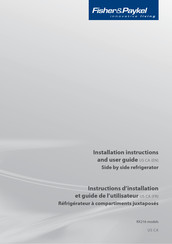 Fisher & Paykel RX216 Serie Instructions D'installation Et Guide De L'utilisateur