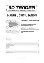 3D TENDER SURFACE RIB Aluminium SF 330 Manuel D'utilisation