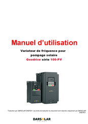 Darsolar Energy Goodrive 100-PV Serie Manuel D'utilisation