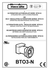 Mecc Alte BTO3-N Manuel D'instruction Et De Maintenance