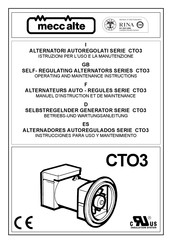 Mecc Alte CTO 3 Manuel D'instruction Et De Maintenance