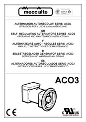 Mecc Alte ACO3 Manuel D'instruction Et De Maintenance