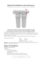 Hydropure EXCEL II DIRECT Manuel D'installation Et De Maintenance