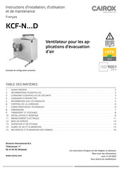 CAIROX KCF-N D Serie Instructions D'installation, D'utilisation Et De Maintenance