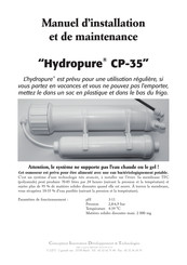 Hydropure CP-35 Manuel D'installation Et De Maintenance