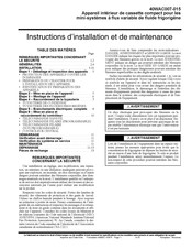 Carrier 40WAC009 Instructions D'installation Et De Maintenance