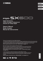 Yamaha PSR-SX600 Mode D'emploi