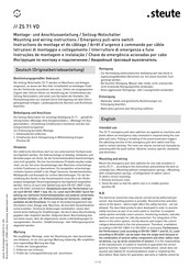 steute ZS 71 2O/1S VS / 100 N Instructions De Montage Et De Câblage