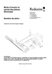 Redexim 149-150-000 Mode D'emploi Et Carnet Des Pièces