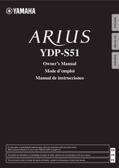 Yamaha Arius YDP-S51 Mode D'emploi